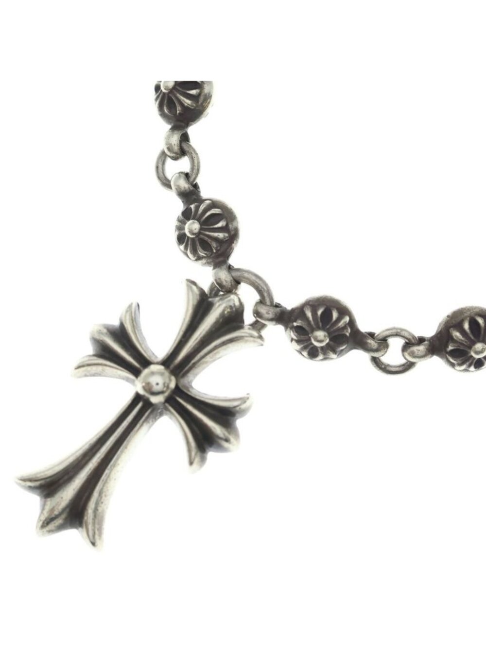 Chrome Hearts 1 CH Cross Ball Chain Small CH Necklace Silver